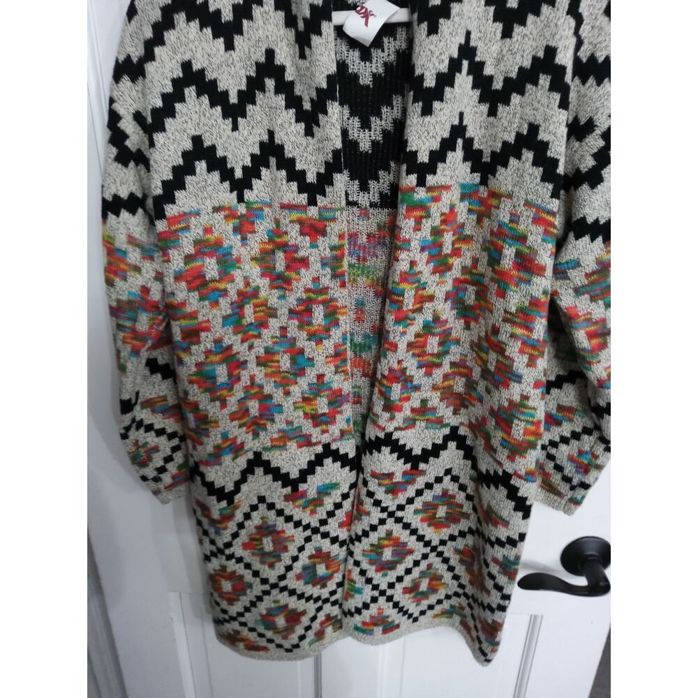 NWT chunky knit Aztec sweater cardigan sz S oversized Western native tribal boho - Picture 3 of 6